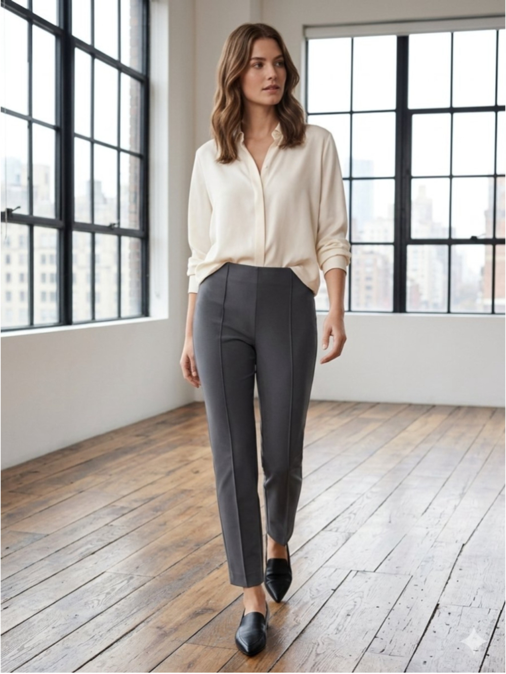 Women's Lafayette 148 New York Gramercy Trousers in Grey | Size 16